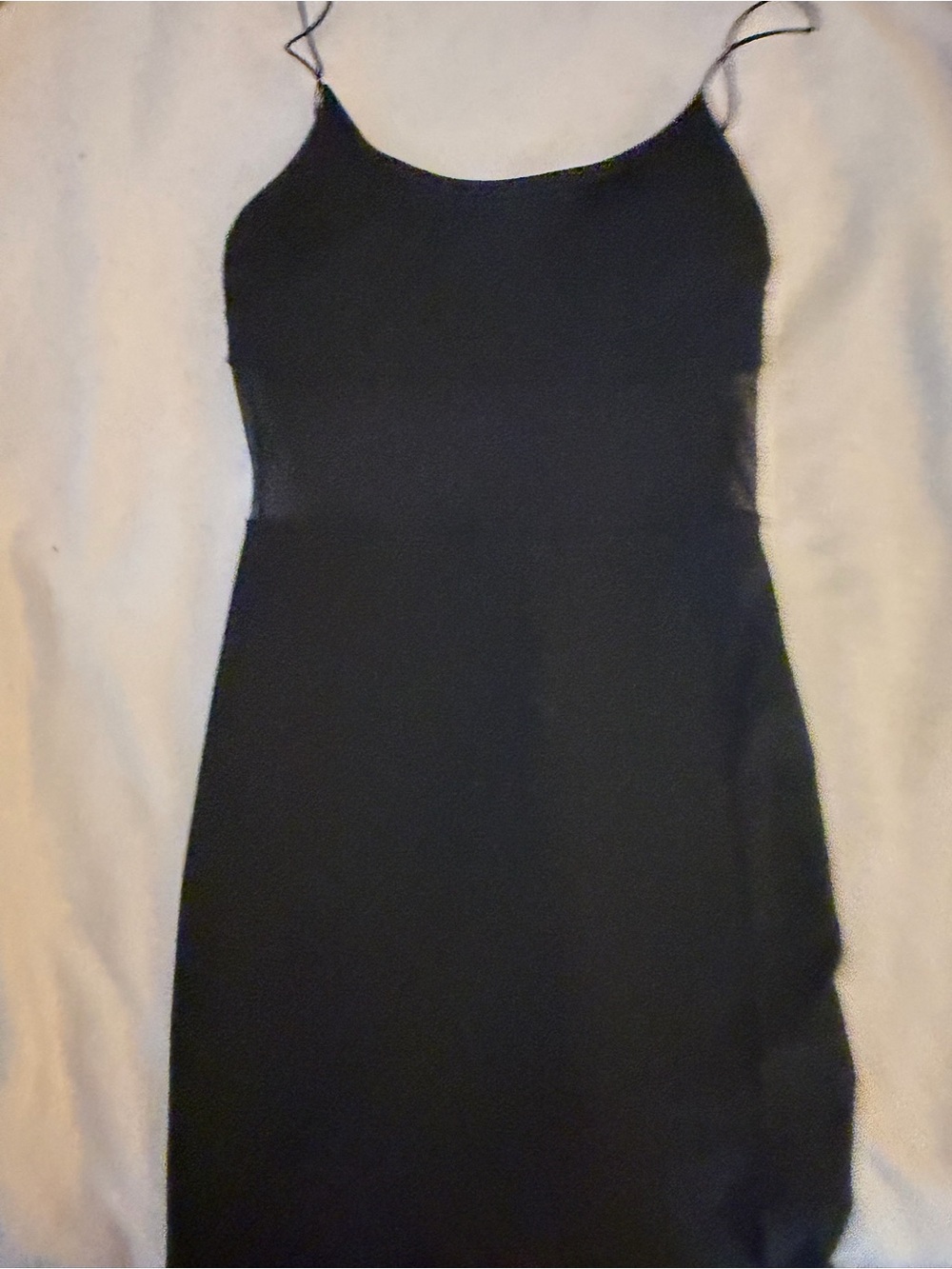 Windsor Black Satin Slip Mini Dress